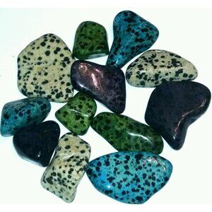 1/4 lb Dalmatian Jasper Collection Green Blue Purple White Crystals Gem Specimen